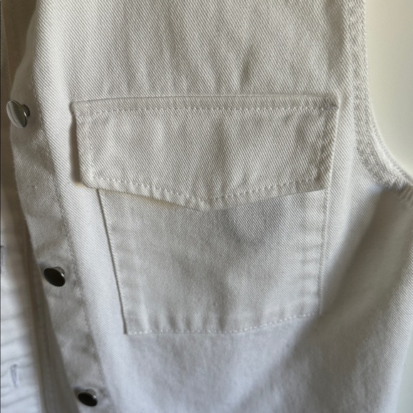 H&M White Long Denim Vest - Picture 5 of 9